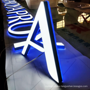 Custom 3d led light acrylic channel letters illuminated advertising sign outdoor